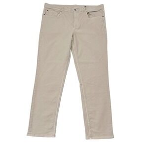 Faherty Pants Mens Size 38 x 32 Stone Tan Stretch Terry 5 Pocket Slim Straight